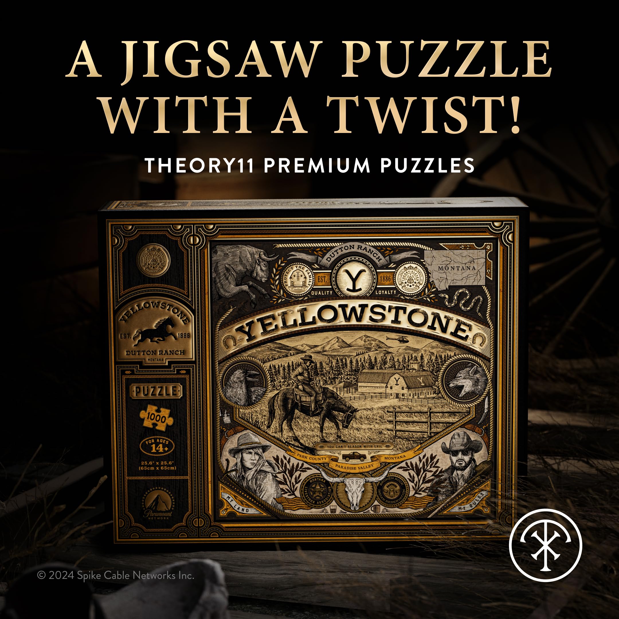 theory11 Yellowstone Jigsaw Puzzle - Puzzle da 1.000 pezzi, con licenza ufficiale Yellowstone, merce e oggetti da collezione, vestibilità di precisione e qualità premium - Puzzle intermedio