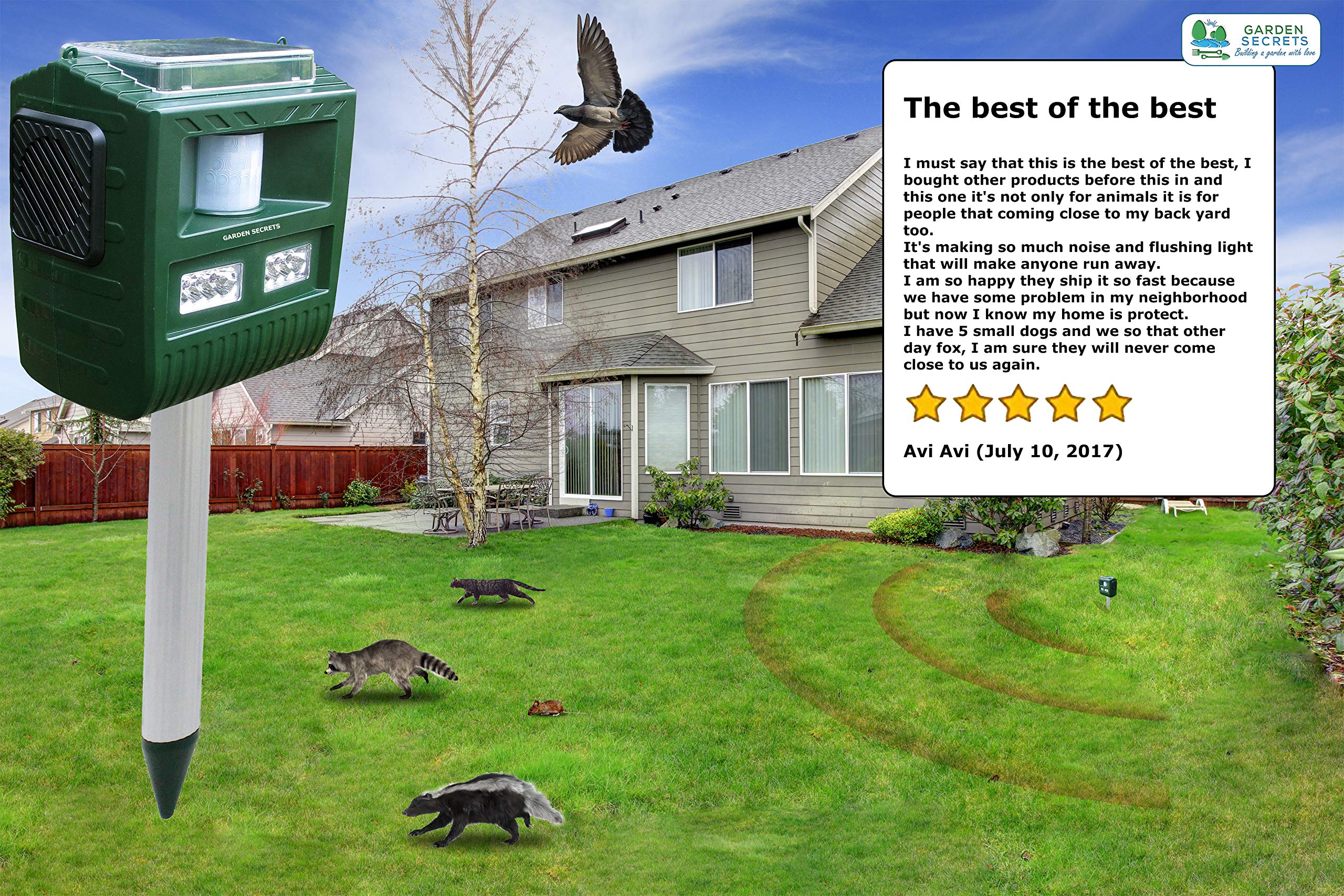 Buy GARDEN SECRETS 3in1 Professional ULTRASONIC ANIMAL REPELLENT