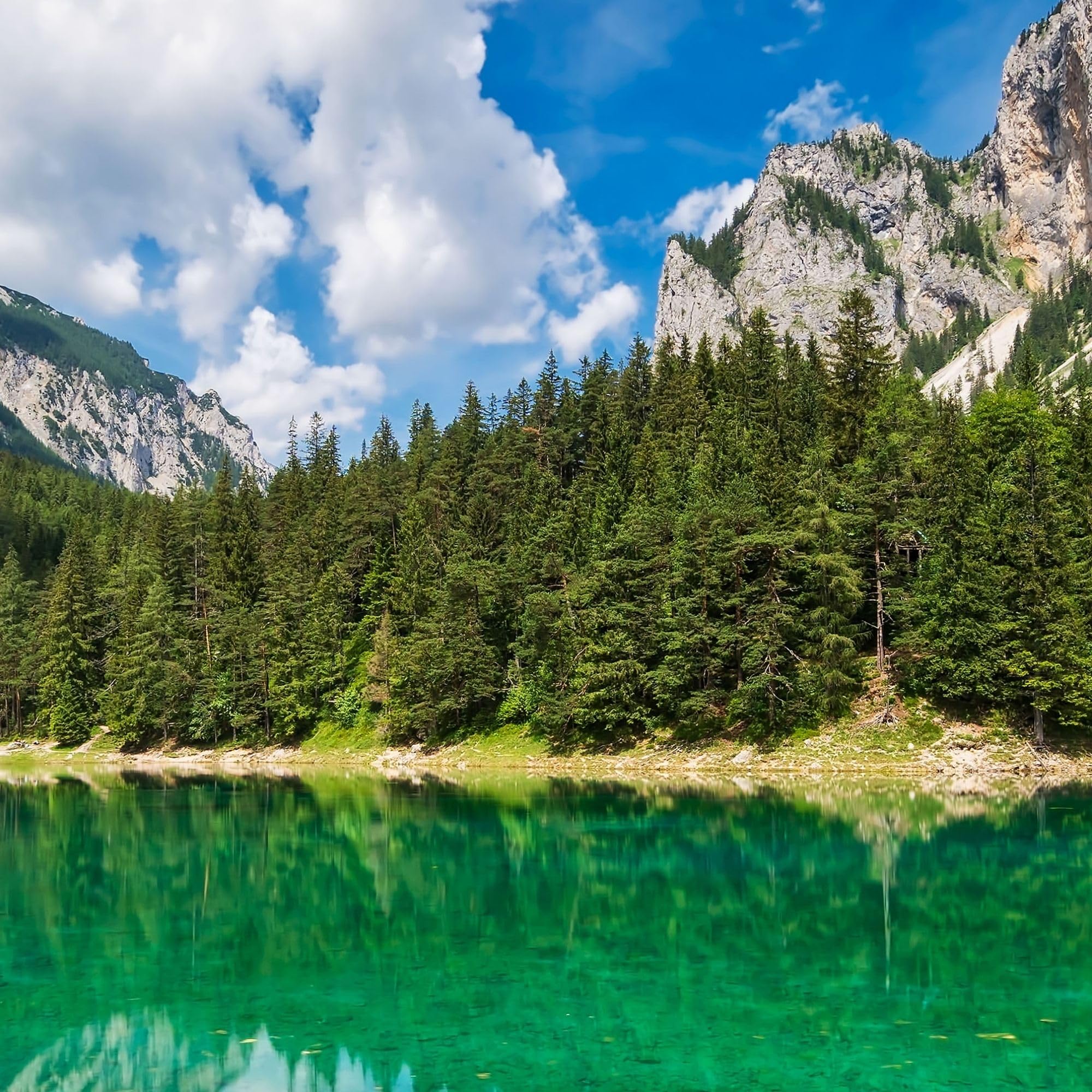 Bergsee Textil Sonnensegel Höhe 200cm Fotodruck Keder-Befestigung Länge 450cm 5 mm Keder