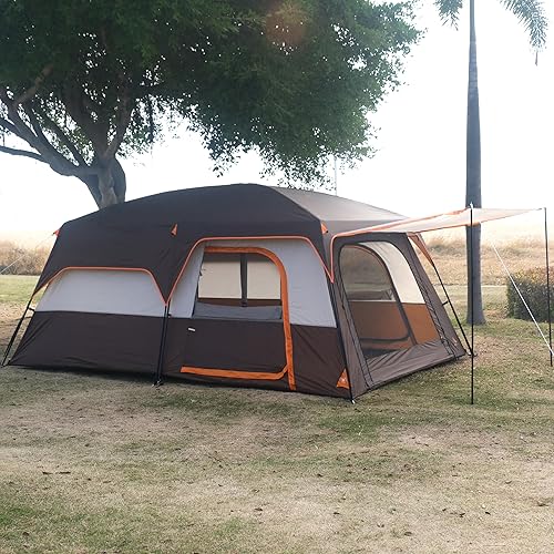Miniatura 6 de KTT Extra Large Tent 10-12 Person,Family Cabin Tents,14.1X10X6.58ft,2 Rooms,3 Doors and 3 Windows with Mesh,Straight Wall,Waterproof,Big Tents for