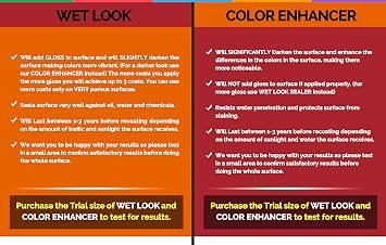Color Enhancer Sealer for All-Natural Stone and Pavers, Limestone, Travertine Slate, Brick. 1-Quart and Stone & Tile Concentrated Intensive Cleaner 1-Quart