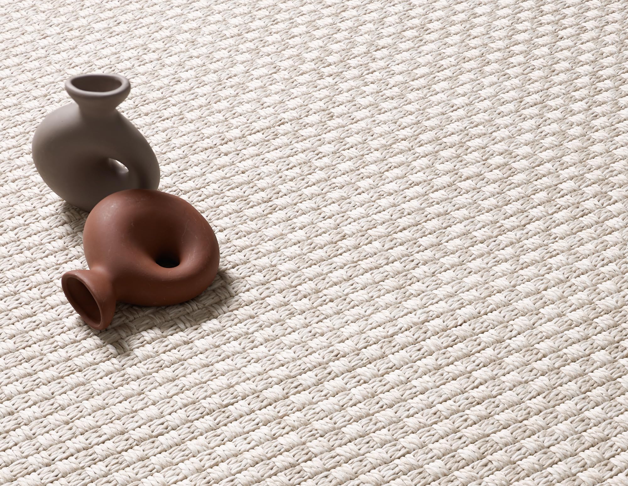 the carpet Maldives – Tapis d'extérieur résistant avec Design Boho et Vintage, imperméable et Facile d'entretien, pour Balcon, terrasse & Jardin, Beige, 200 x 290 cm