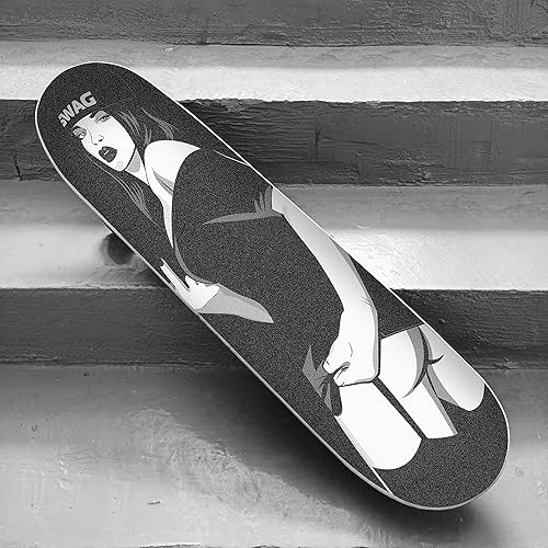 Miniatura 8 de Sexy Rap Music Girl Skateboard Grip Tape Longboard Griptape impermeable Cinta adhesiva de hoja de papel de lija de cubierta 33.1 x 9.1 pulgadas