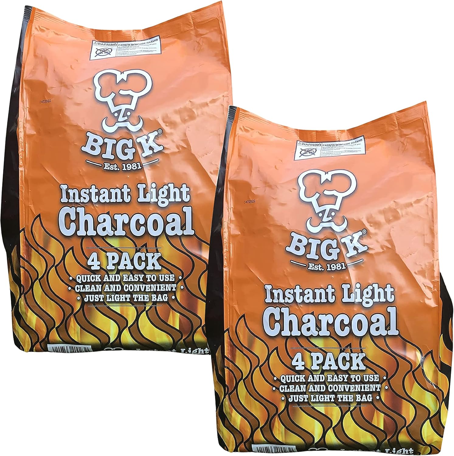 Instant Light Lumpwood Charcoal Bags 4x1kg BBQ Coals Instant Bags are