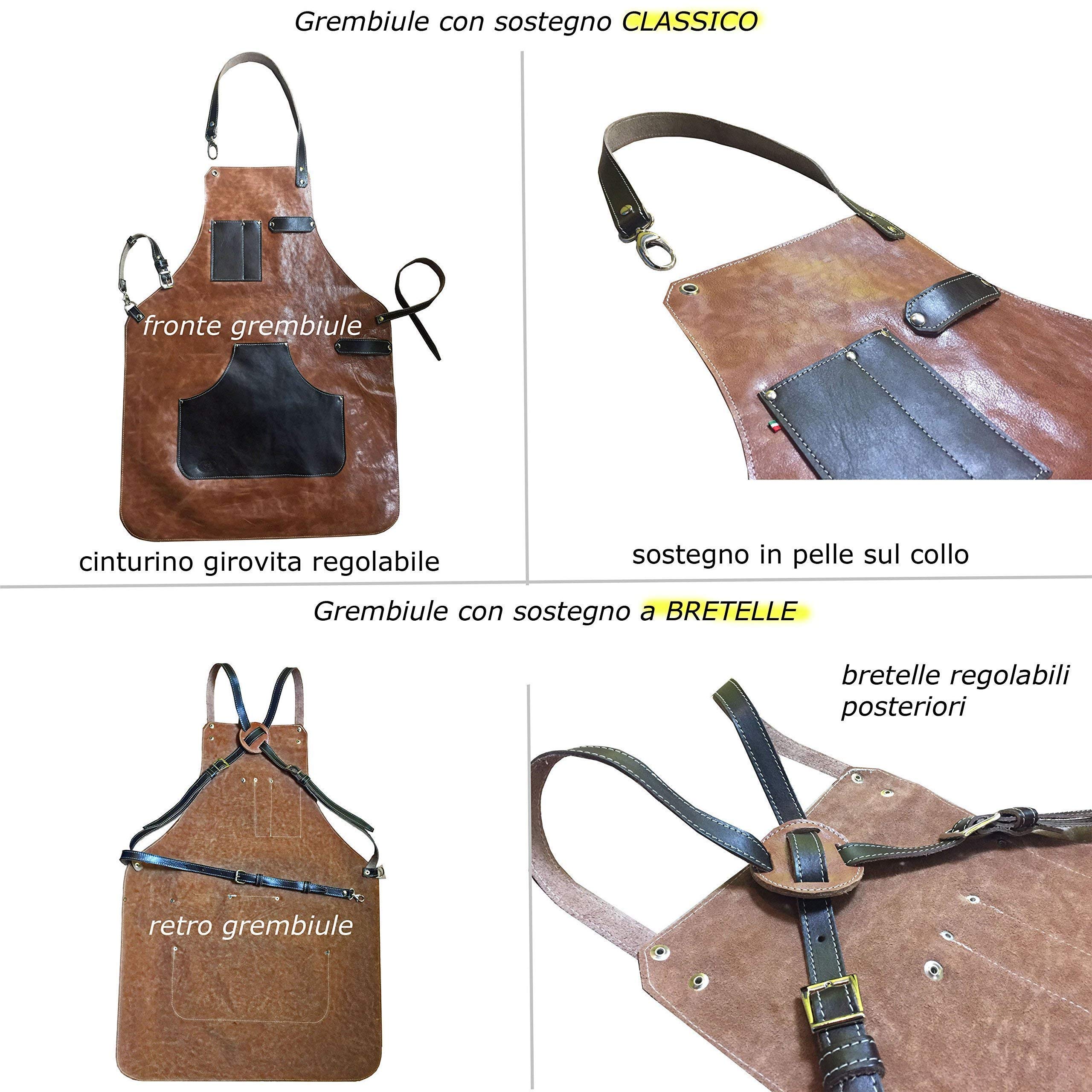 Grembiuli in pelle per Barman e Sommelier realizzato a mano in vera pelle di vitello