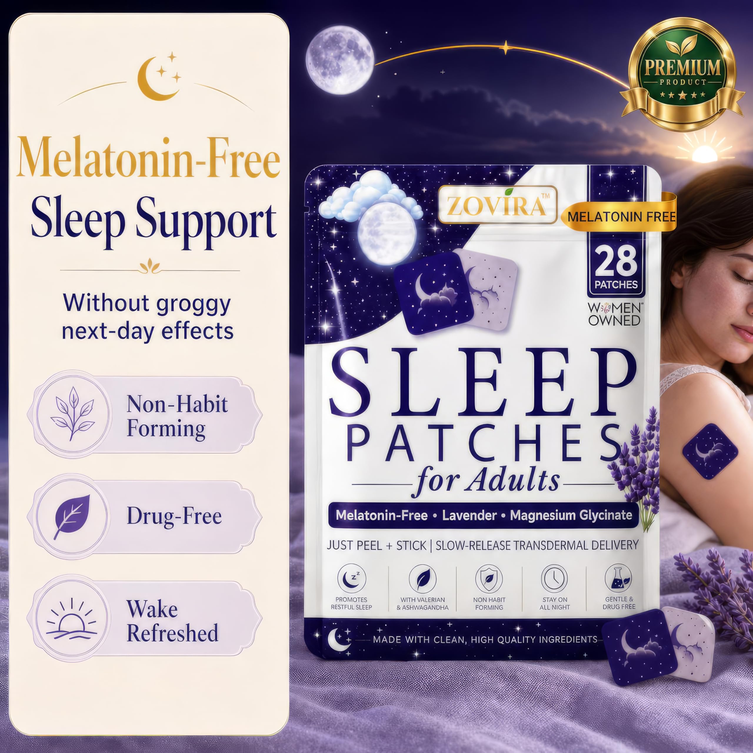 Sleep Patches for Adults, Melatonin Free Sleep Aid, 28 Count 1 Pack — Amazon image 3