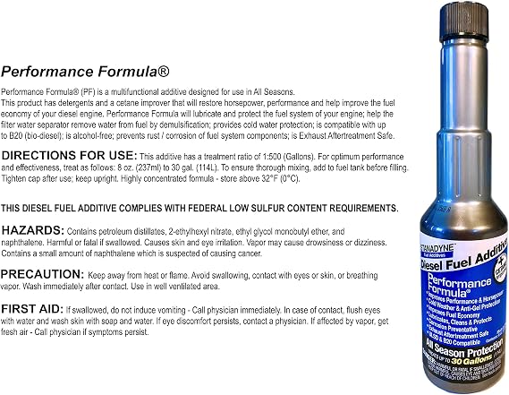 Stanadyne Performance Formula Diesel Fuel Additive - 6 Pack of 1/2 Pints # 38564