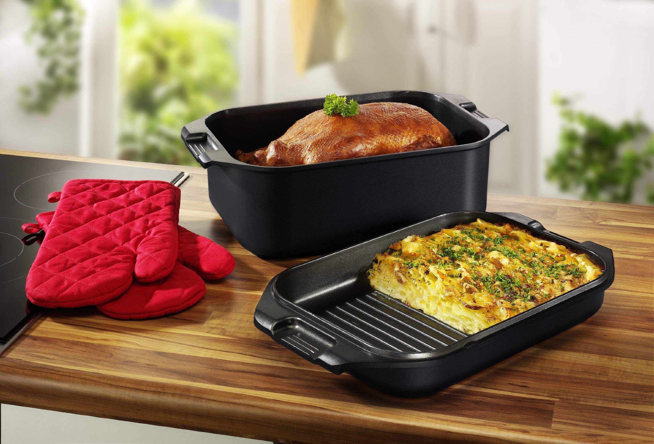 Image secondaire de Cocotte Induction en Fonte d'Aluminium 2en1 avec Couvercle - 8,7L