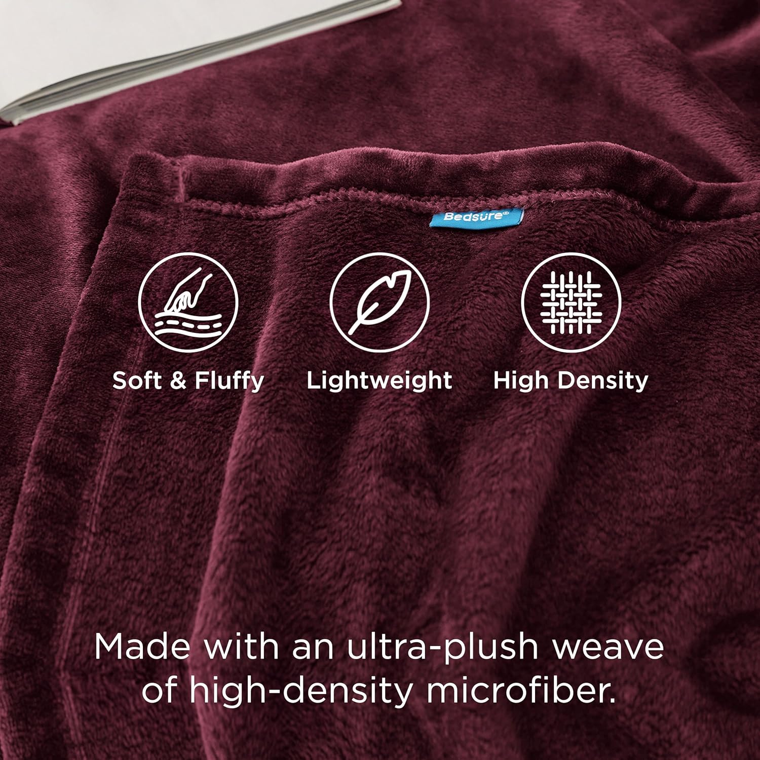 Bedsure GentleSoft Burgundy Red Fleece Blanket King Size - 280GSM Throw Blankets for Couch,Sofa,Bed, Soft Lightweight Plush Cozy Throws for Toddlers - Image 3