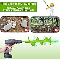 Vista 5 de Broca de taladro de jardín mejorada de 4 x 16 pulgadas, broca de taladro de jardín resistente de doble hoja, taladro para taladro de hielo, taladro