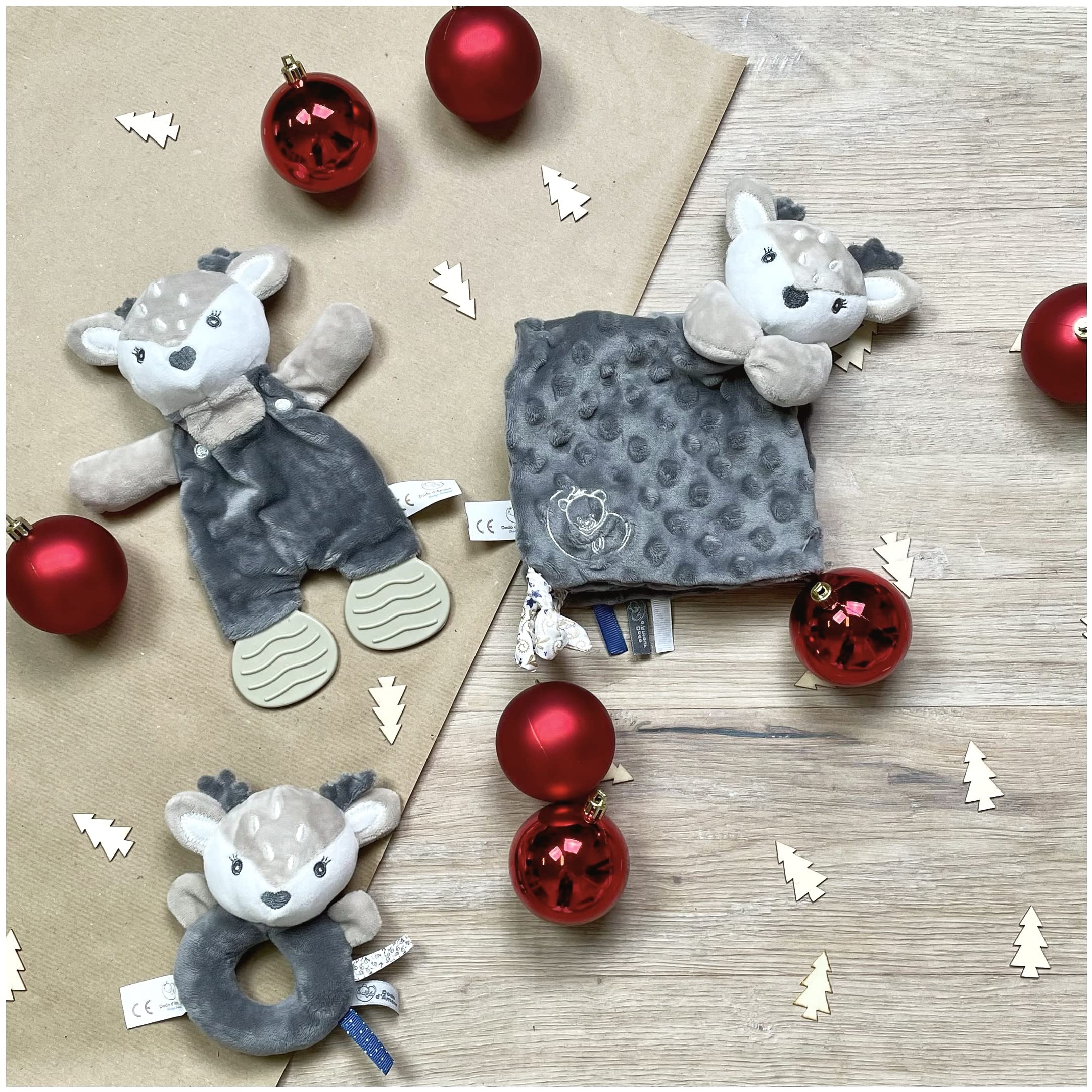 DODO D'AMOUR - Doudou Carré - Ours - 053932 - Gris