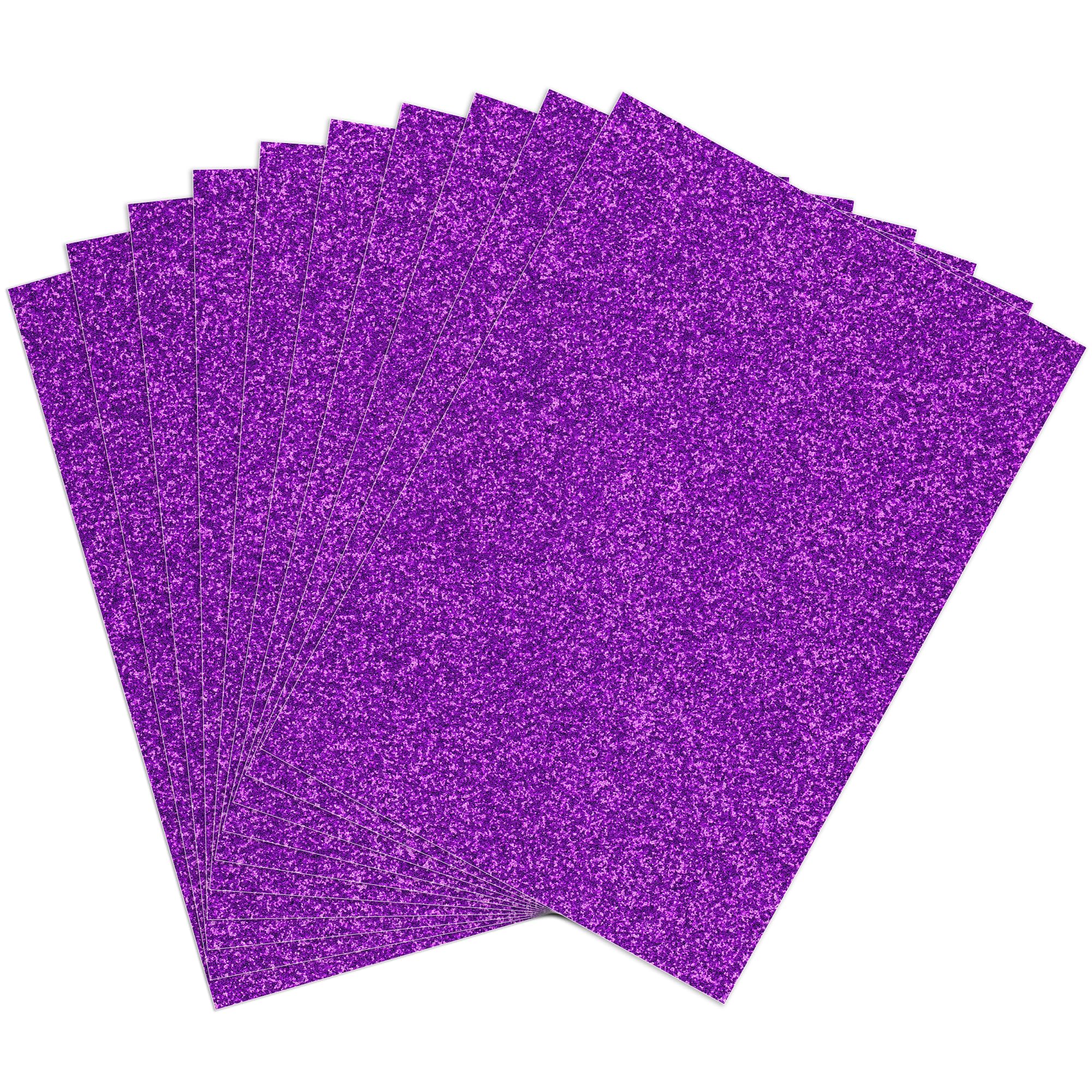 Premium 10-Pack A4 Purple Glitter Card 350gsm by Blitz Craft, Extra Thick Double Sided Non Shed Glitter Cardstock For Cricut, Cake Toppers, Scrapbooking, Wedding Invitations & Diy Craft Paper Projects — image 1