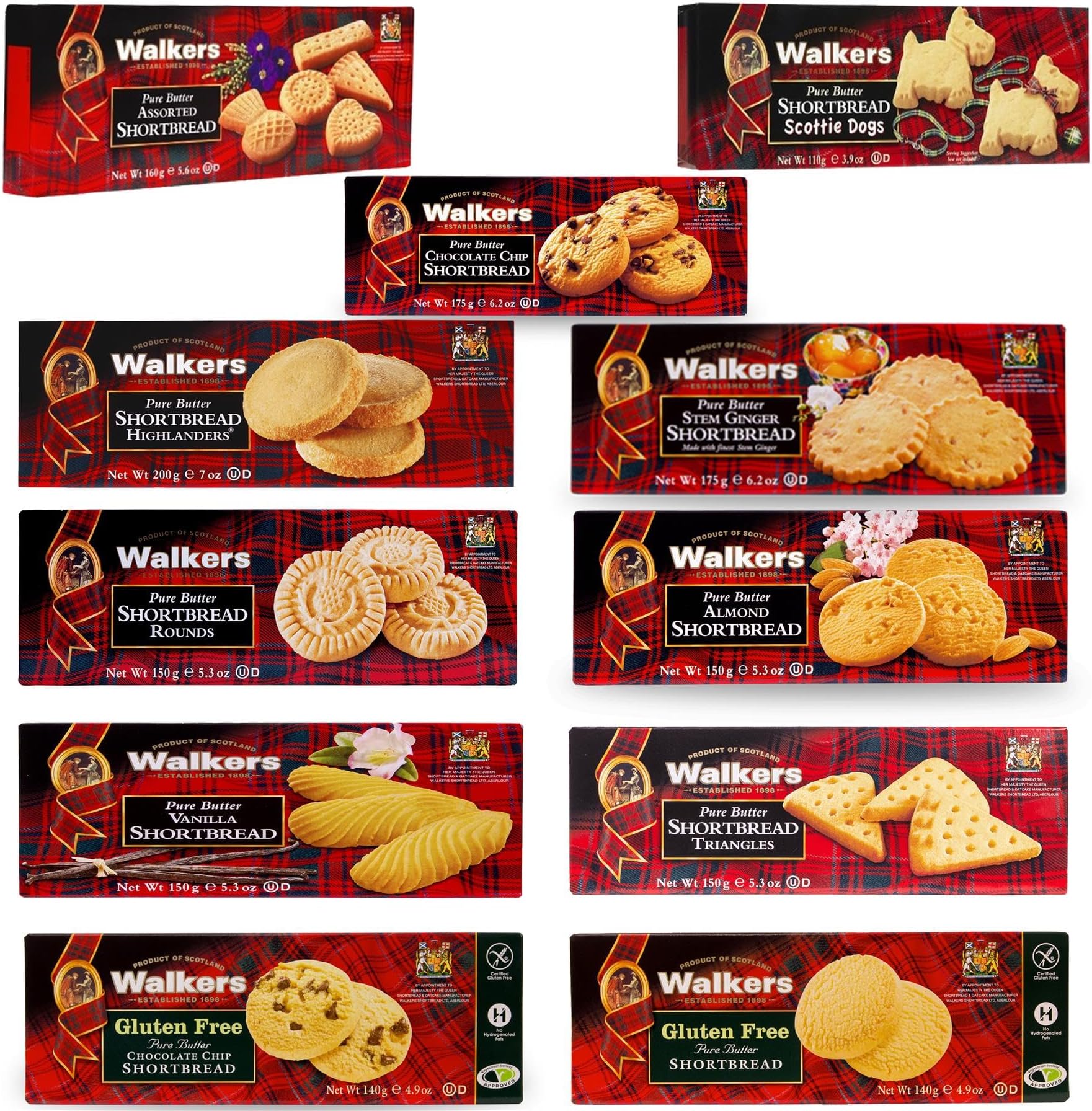 Walkers Shortbread Cookie Pick N Mix - Create Custom Cookie Combo with 10+ Flavours | Almond, Assorted, Chocolate Chip, Vanilla | Perfect Cookie Gift Set for Cookie Lovers Pack 2