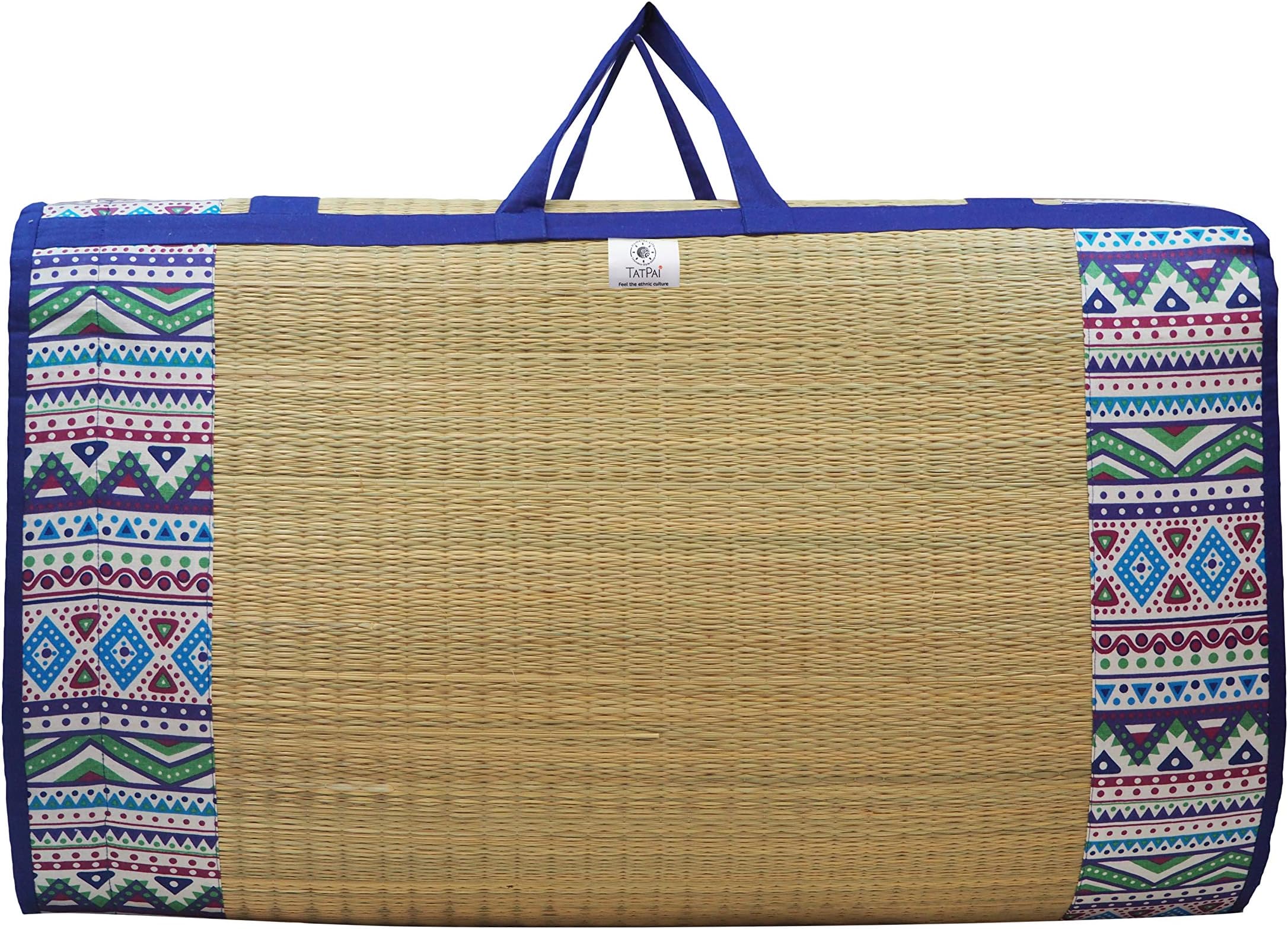 Home Tex Life Kora Grass Cushion Sleep Healthy, Easy Portable and Folding Mat (Africana,5 X 6 Ft,15 Mm Thickness)