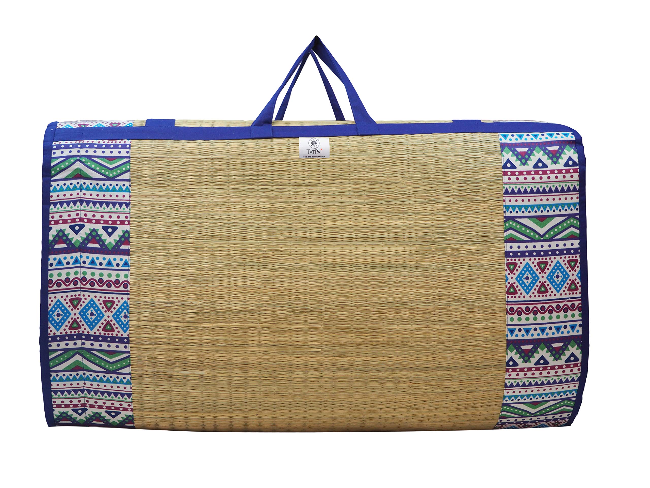 Home Tex Life Kora Grass Cushion Sleep Healthy, Easy Portable and Folding Mat (Africana,5 X 6 Ft,15 Mm Thickness)