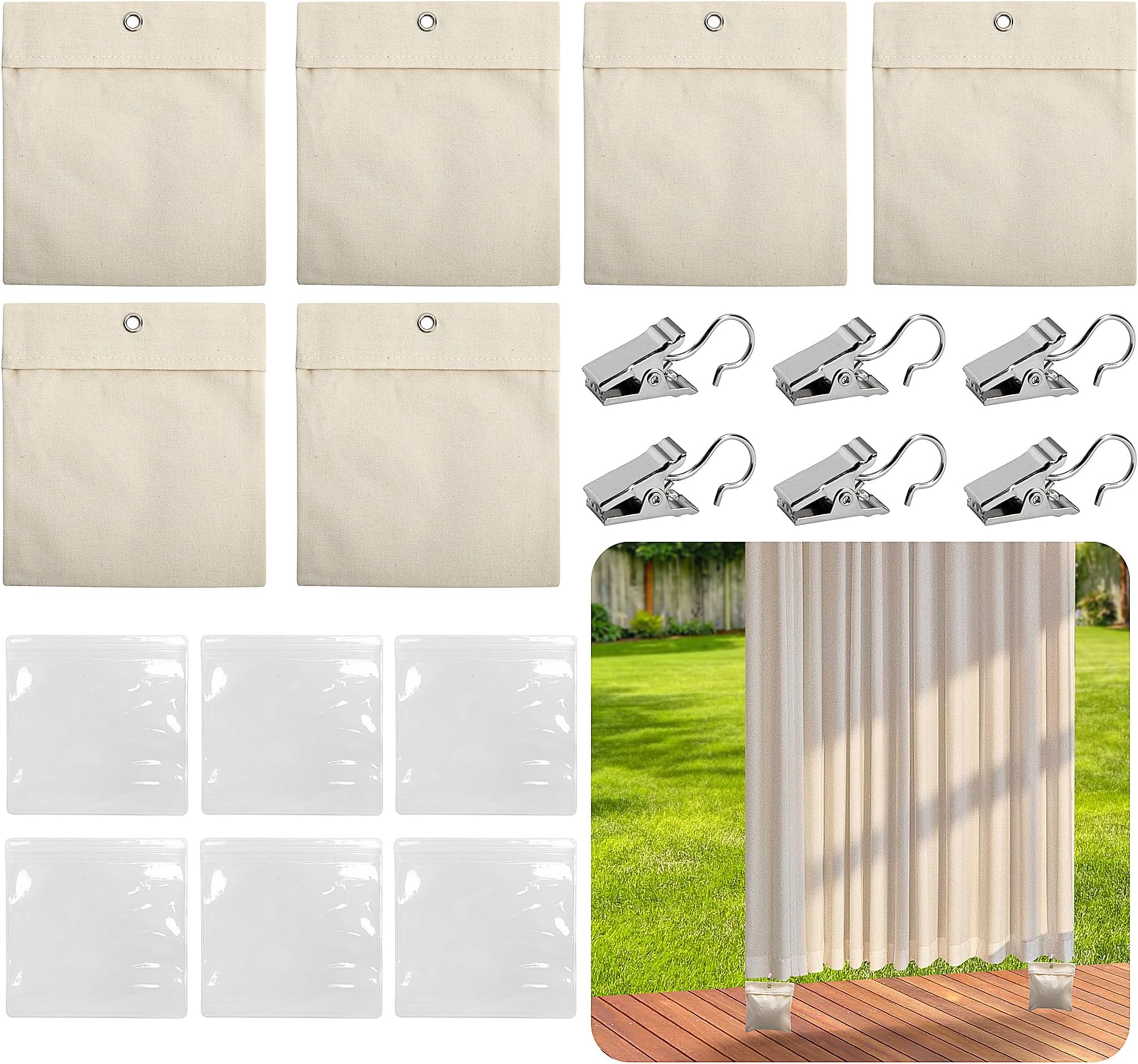 XHWOLGARIAN Vorhang Beschwerer Set 6-tlg | Outdoor Gewichte Für Tischdecken & Vorhänge