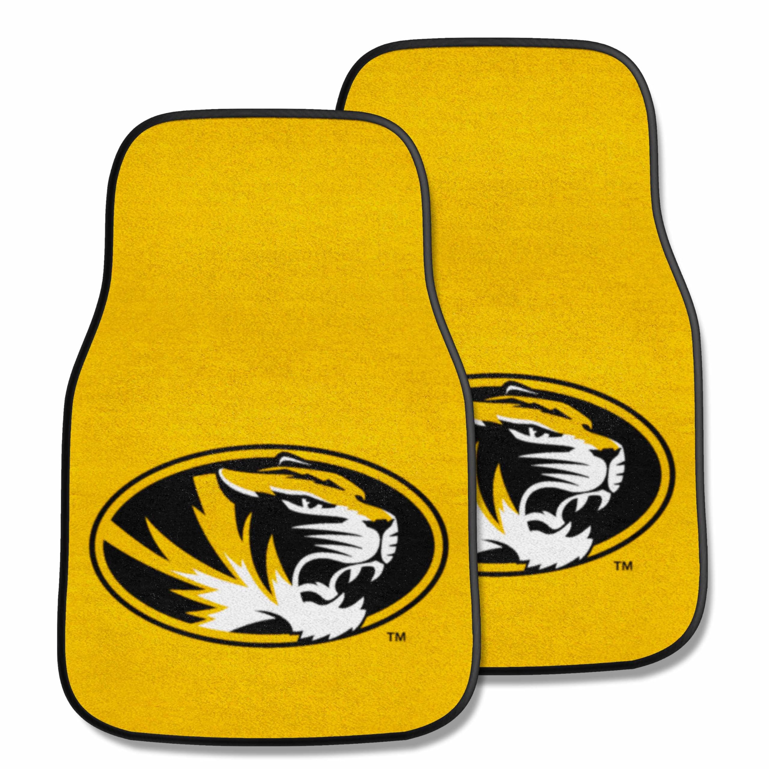 FANMATS 5463 Missouri Tigers Front 2-Piece Team Logo Carpet Car Mat Set Front Row Automotive Floor Mats Non-Slip