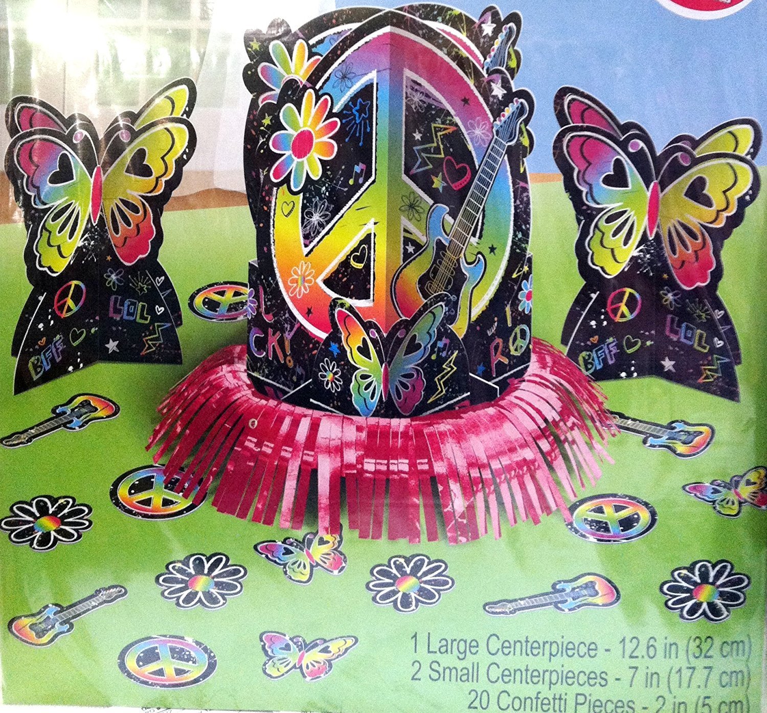 Amscan Groovy Neon Birthday Party Table Decorating Kit , 12 3/5, Multicolor by Amscan