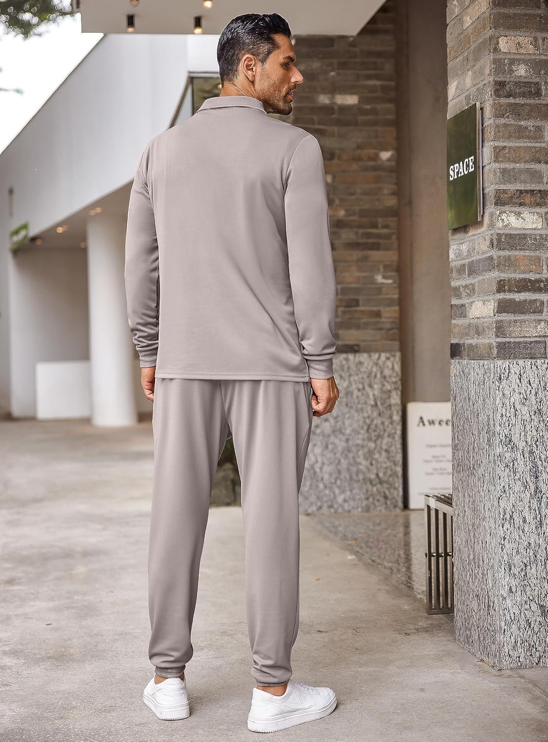 COOFANDY Men's Tracksuit 2 Piece Quarter Zip Polo Athletic Sweatsuits Casual Running Jogging Sport Suit Sets