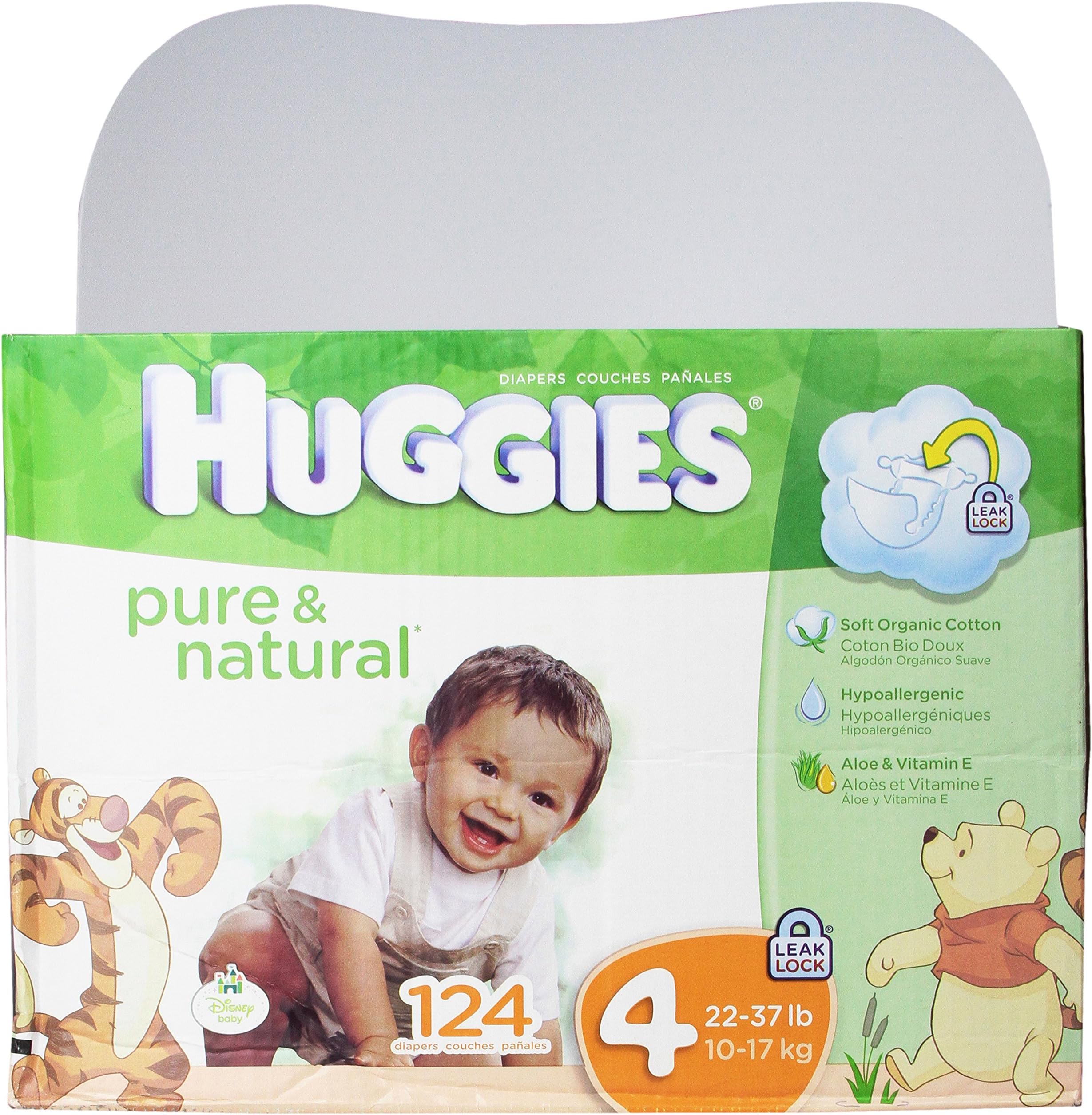 Huggies Pure and Natural Diapers, Size 4, 124 Count (Discontinued by Manufacturer)