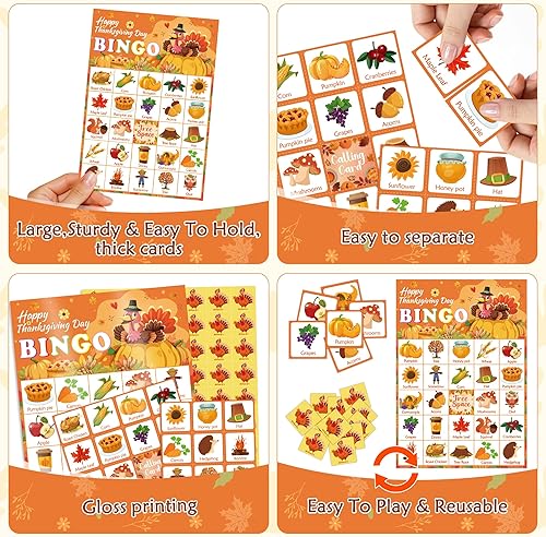 Vista 11 de OHOME Juegos de Navidad Bingo de Navidad para niños – 24 jugadores, manualidades de Navidad, regalos de fiesta para familias, regalos de Navidad a