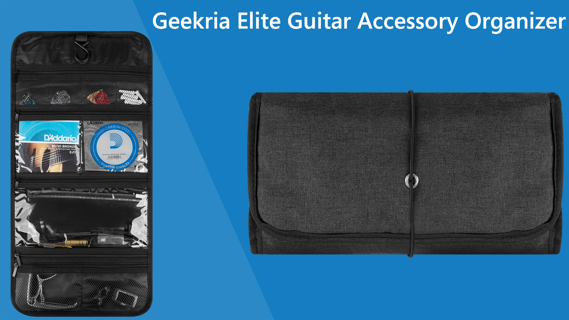 Sac De Rangement Pliable Pour Accessoires De Guitare Musiin - Gainsboro