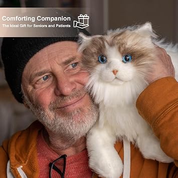 Chongker Weighted Stuffed Animals, Handmade Realistic Cat Plush Toy 3LBS, Lifelike Real Cat Size Companion Pet