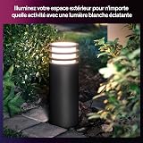 Philips Hue Lucca Outdoor Pedestal Light, Tunable White and Color Light, Bright 1100 lm, A60 Bulb Included, Dimmable, IP44 Weather-Resistant, Matter Compatible, Zigbee - 4
