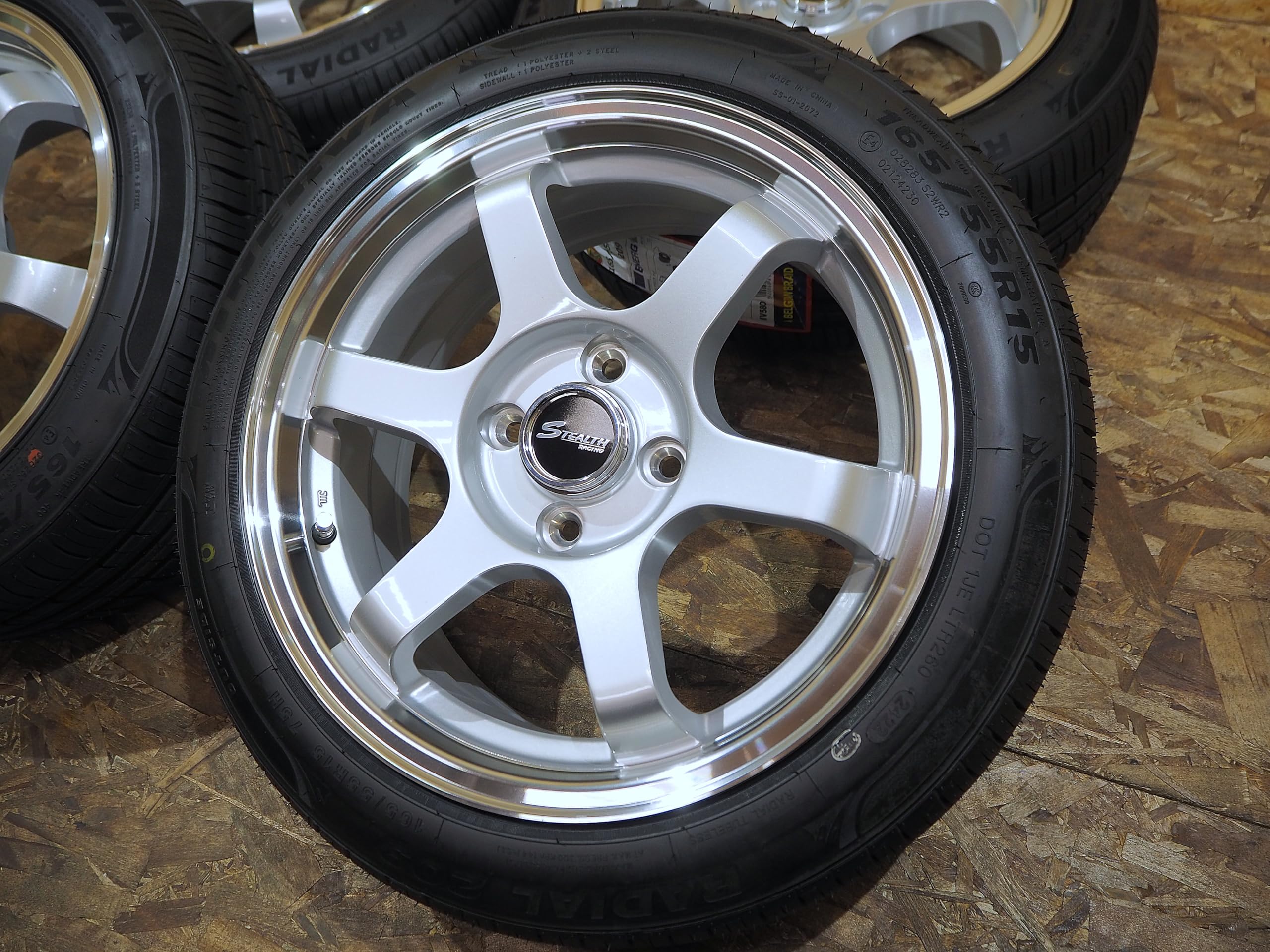 Amazon | 165/55R15 6.5J+38 4H100 タイヤホイールセット 1台分