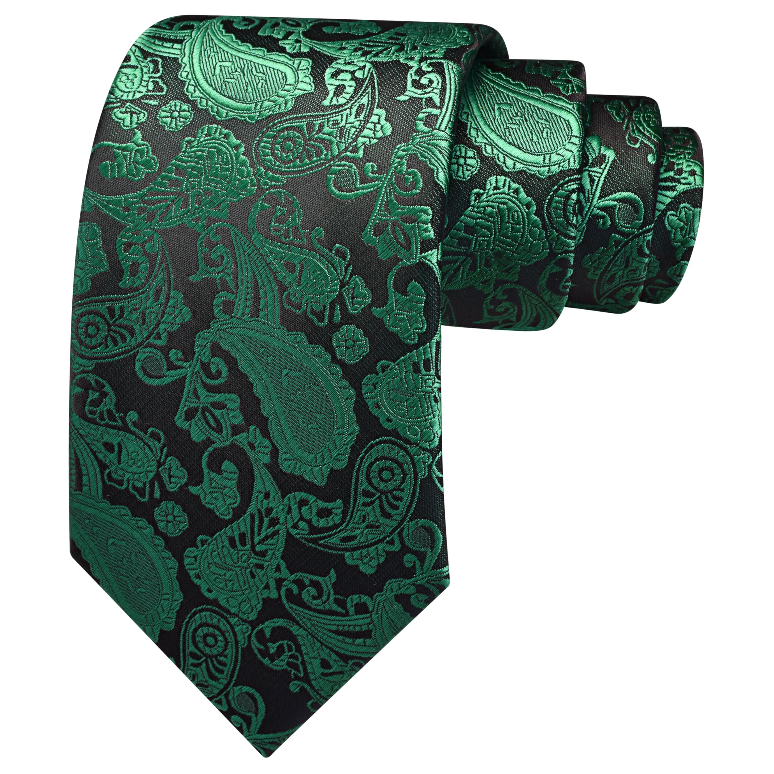 GUSLESON 3.15"(8cm) Fashion Paisley Ties Mens Woven Jacquard Necktie for Wedding