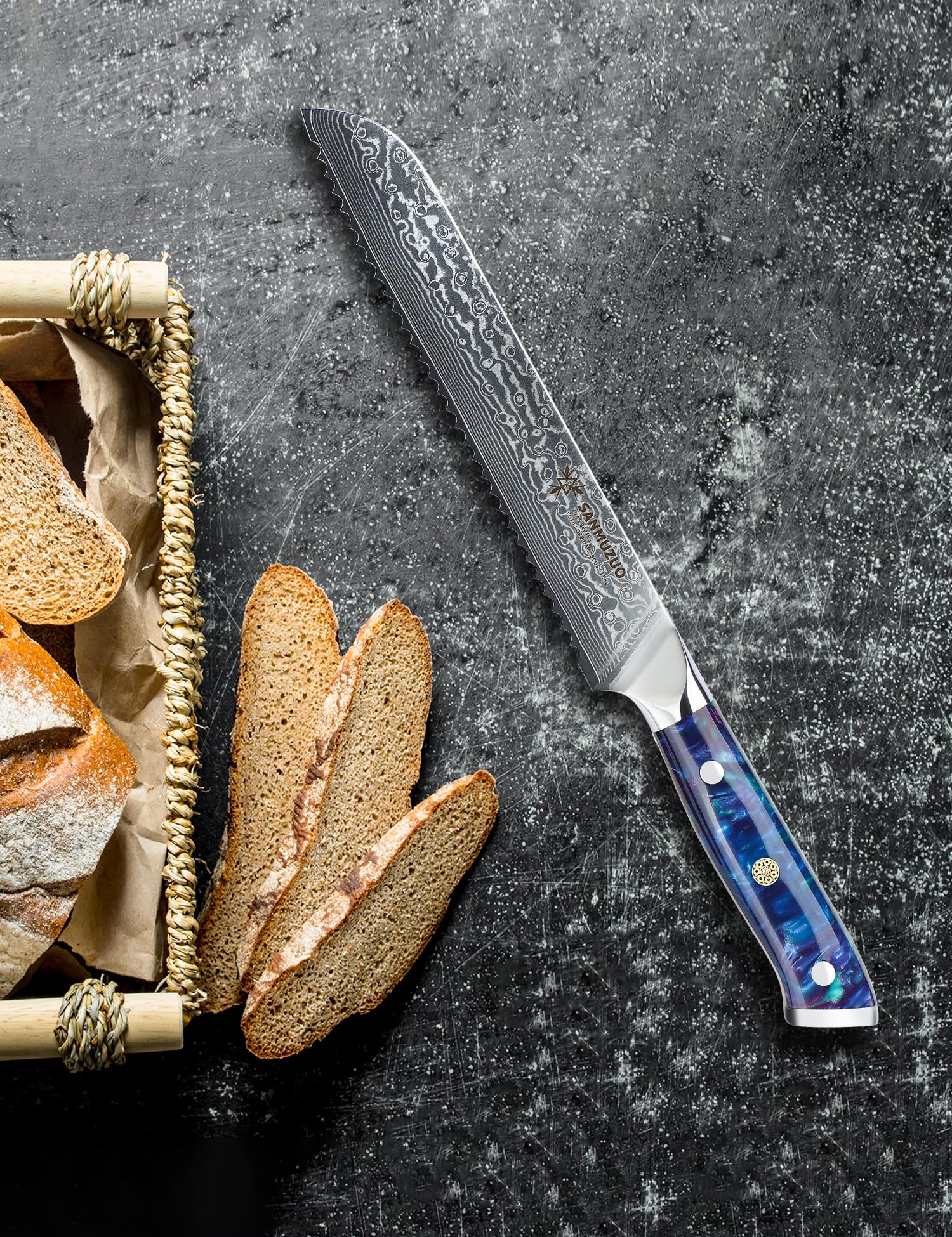 Amazon | SANMUZUO 8” Bread Knife Serrated Kitchen Chef Knife