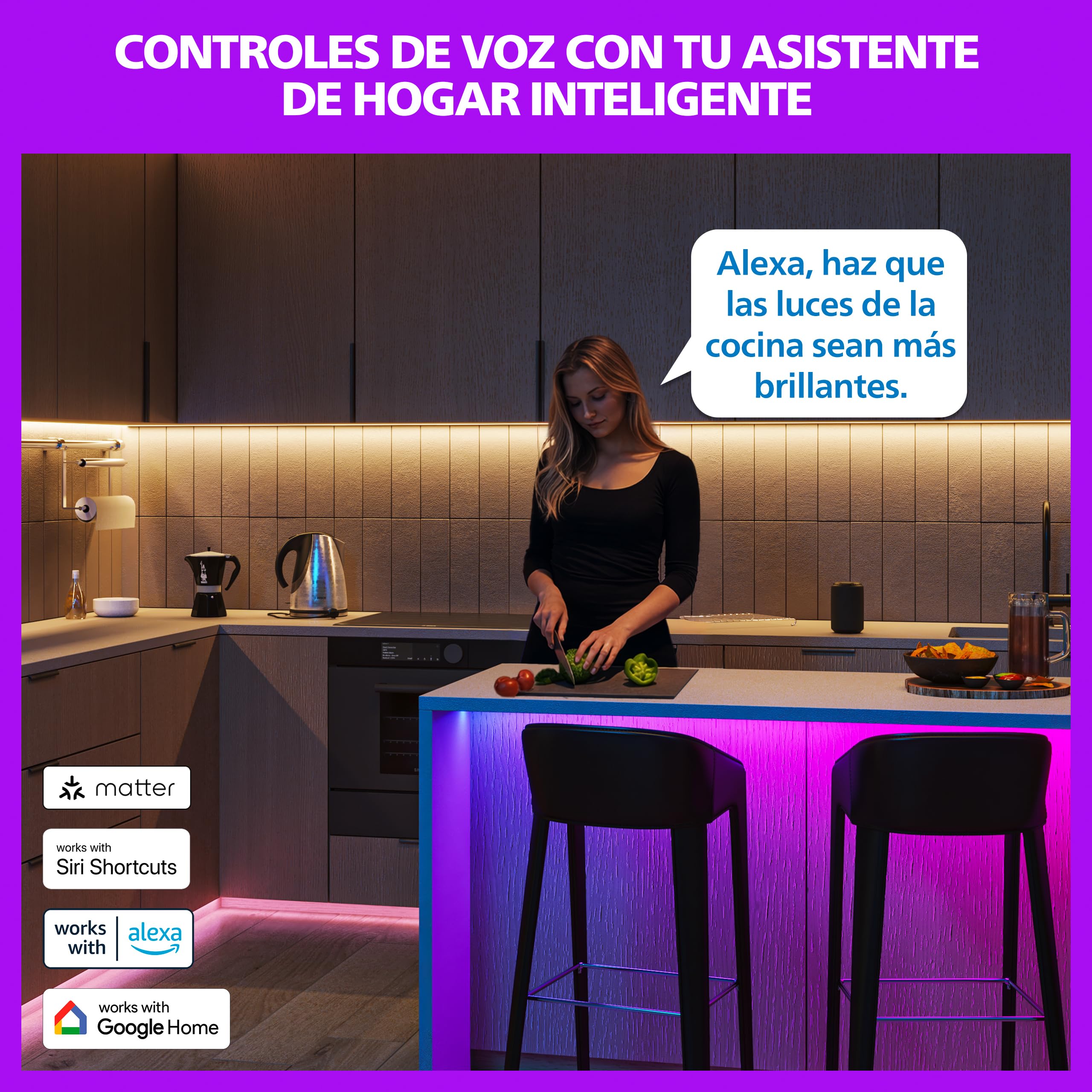 Philips Smart Lighting, Bombilla Inteligente LED RGB C37, E14, 4 ud, 470 lm, Color y Blanco Ajustable 2200 K-6500 K, Regulable Baja, Connected by WiZ, Alexa, Google Home, Apple Home