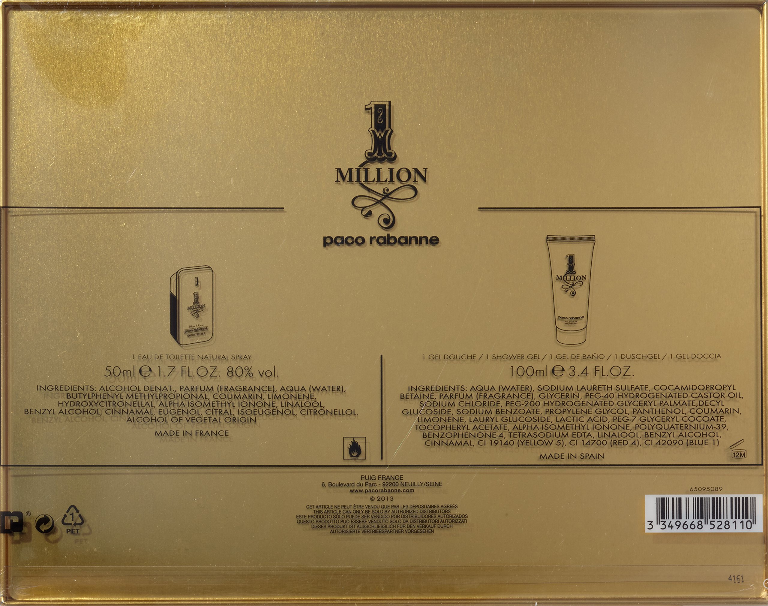 Paco Rabanne 1 One Million Set 50 ml Eau de Toilette Spray + żel pod prysznic 100 ml