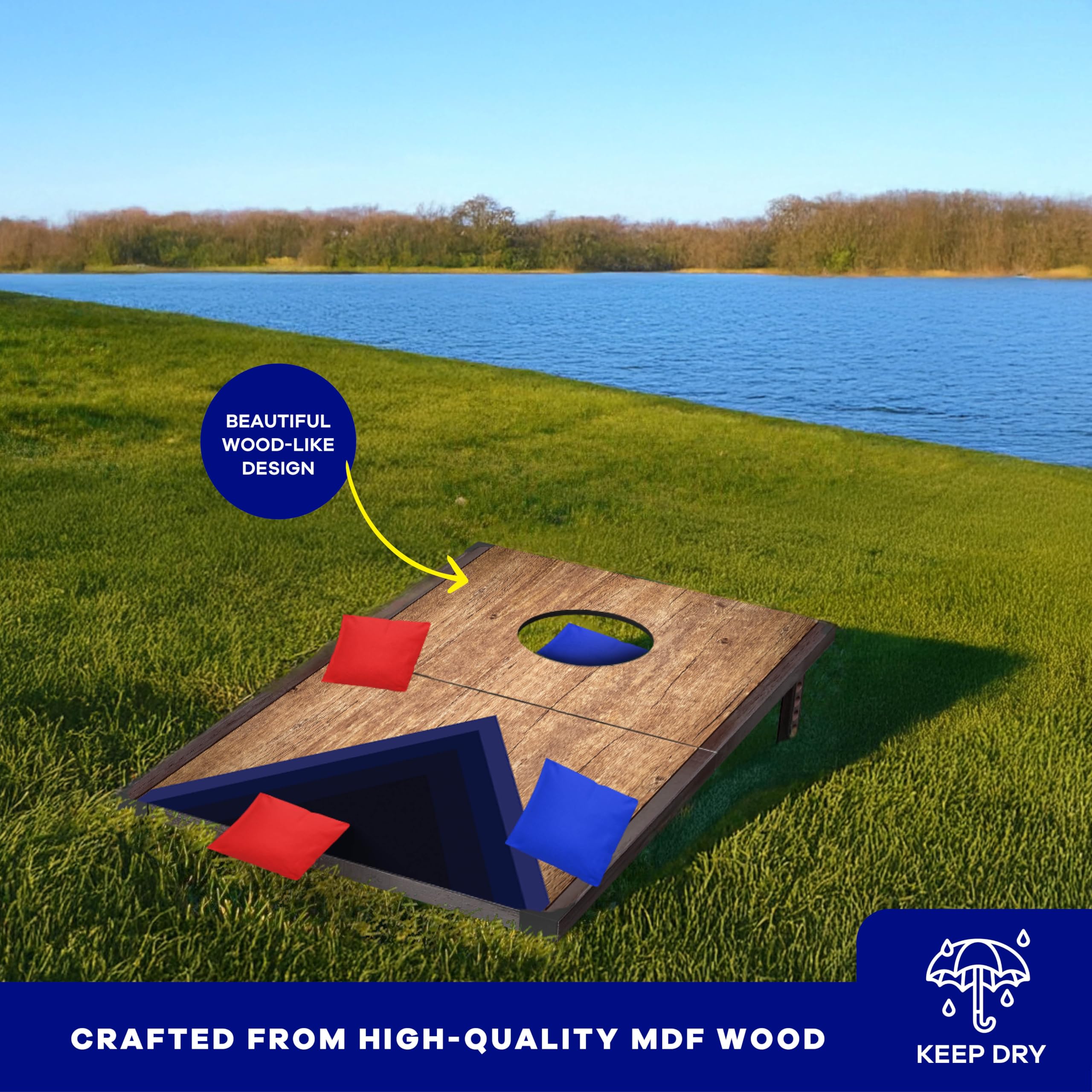 SLSRFD Cornhole Bean Bag Toss Game Set, Portable Aluminum Frame Yard Game With 8 Bean Bags & Carrying Case For Outdoor Lawn Backyard Camping Tailgating - View #7