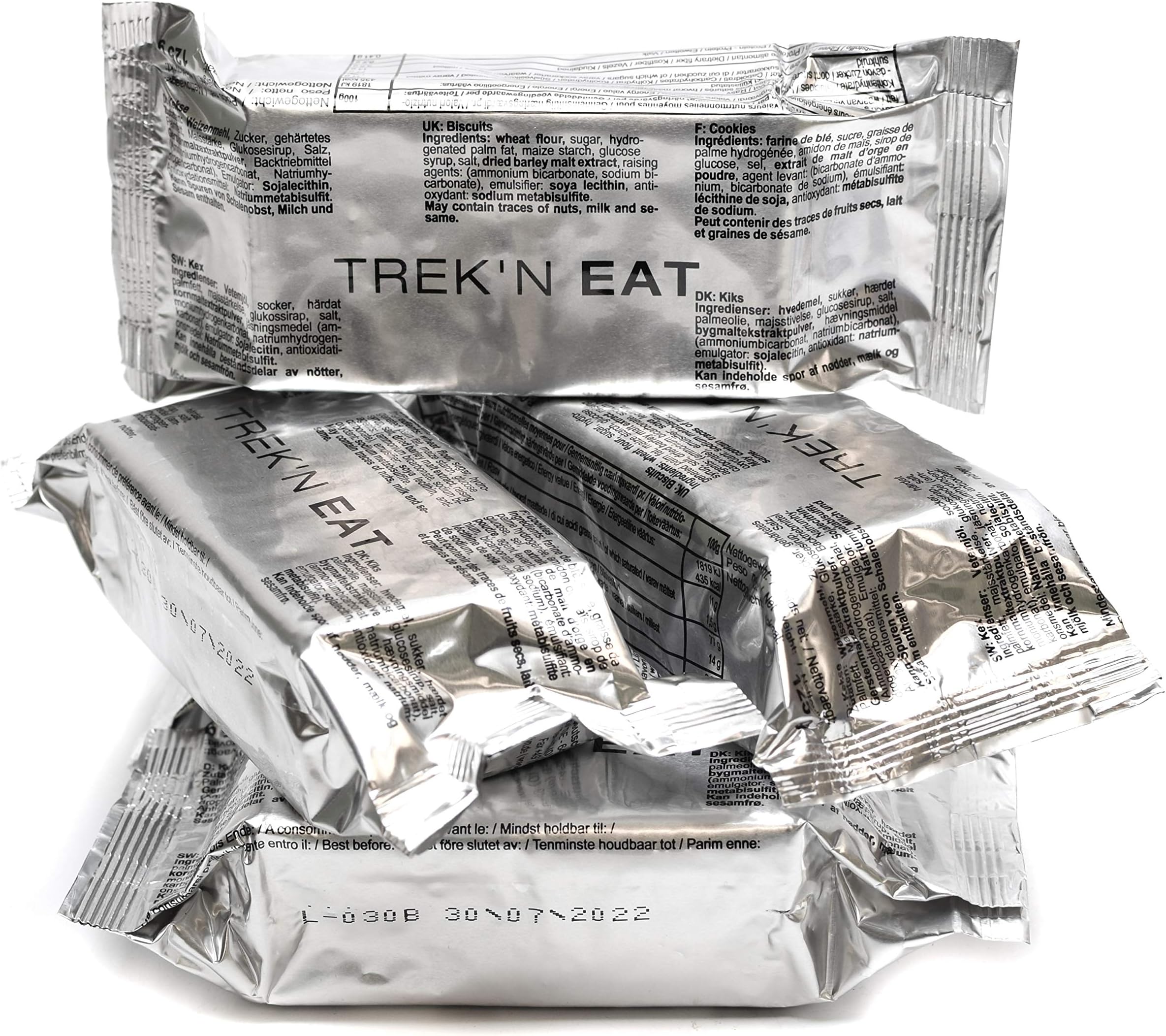 Emergency ration army survival food pack Outdoor Biscuits 125g NATO Army Prepper 4.4 oz pack MRE dried food crackers (5 pack x 4.4 oz)