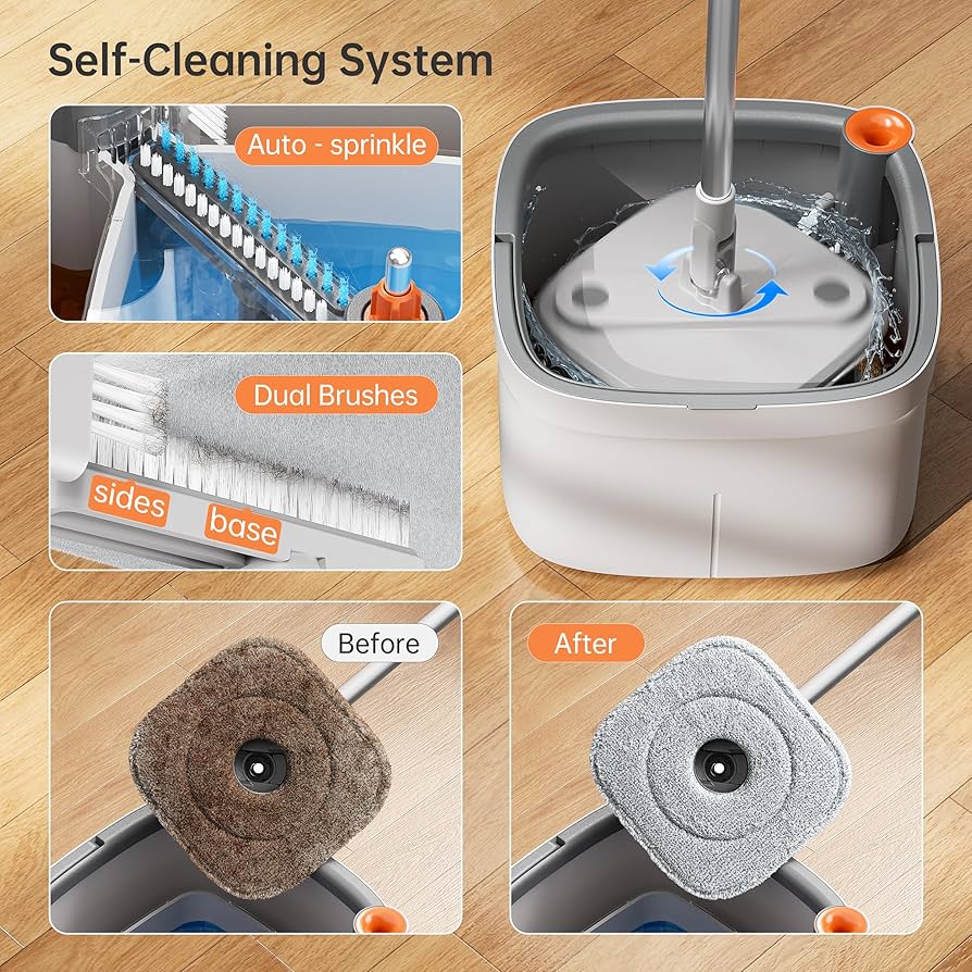 Amazon.com: KZKR Spin Mop and Bucket Set with Self