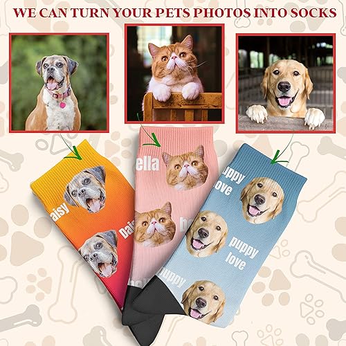 Miniatura 2 de Calcetines de cara personalizados, calcetines divertidos con caras para hombres, mujeres, amantes de los perros, regalos personalizados