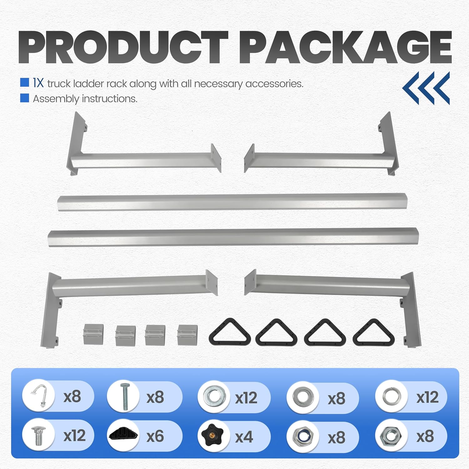 ECOTRIC No Drilling Extendable 66in Truck Ladder Rack Compatible with Most Full Size and Compact Trucks Contractor Pipe Lumber Rack 800lbs Weight Capacity Silvery