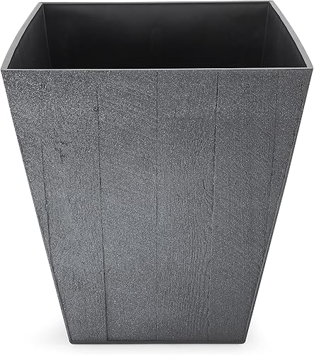 Miniatura 2 de Suncast Jardín de resina decorativa para exteriores de 16 pulgadas, gris, maceta 1619GP4