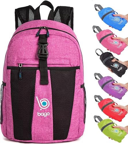 bago Mochila de senderismo ligera y pequeña para mujeres y hombres, paquete de viaje de 25 litros, mochila plegable para senderismo, ultraligera