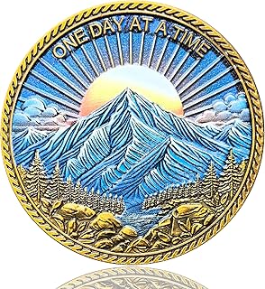One Day at A Time Motivational Sobriety Chip AA Medallion for Daily Encouragement and Recovery Milestone