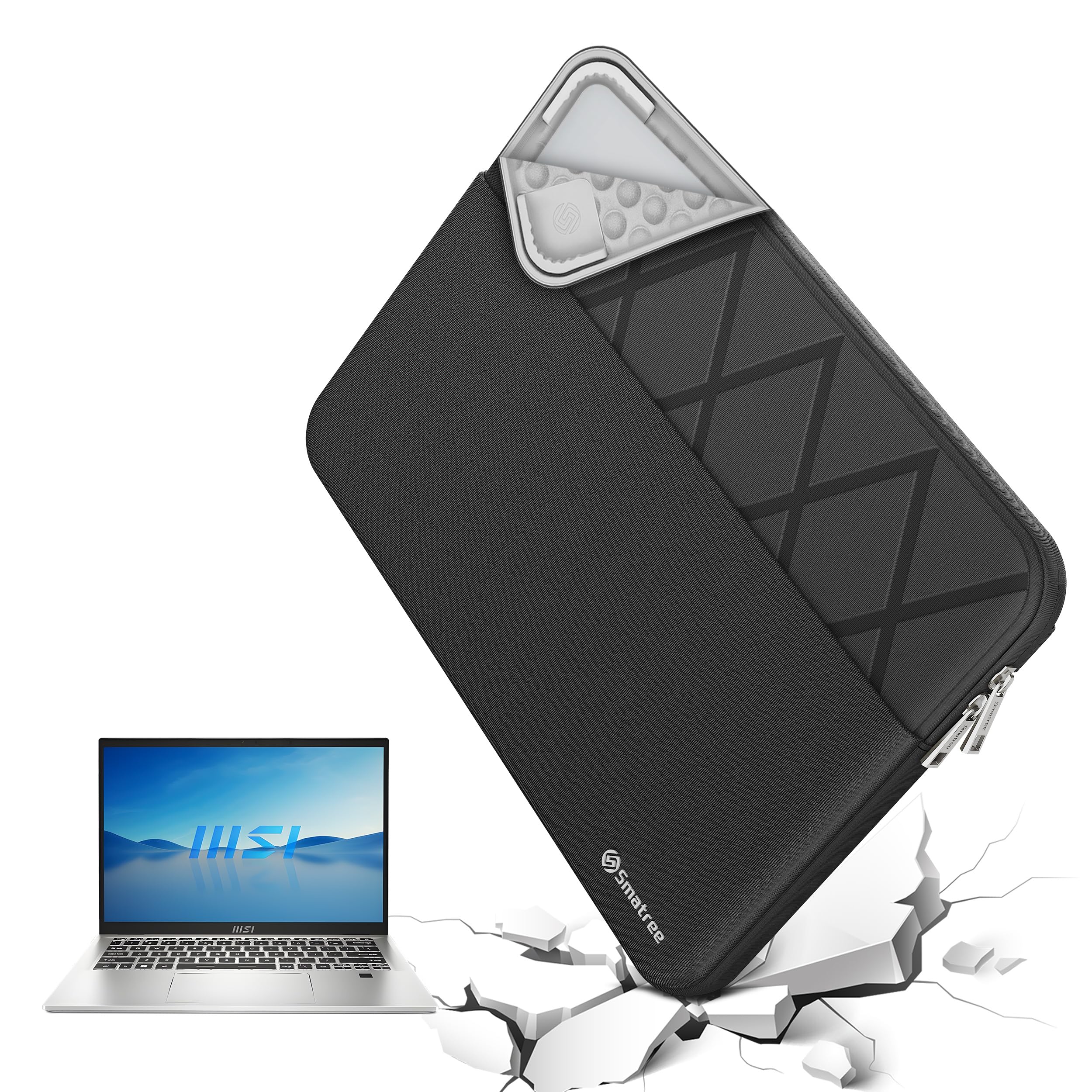 Smatree Laptop custodia per 15,6 pollici MSI Gaming Laptops/Alpha Series/Alpha 15/ALPHA 15 A3DD-004, MSI Protective Laptop custodia con astuccio per accessori, Patented Super‑Corner Design(E638)
