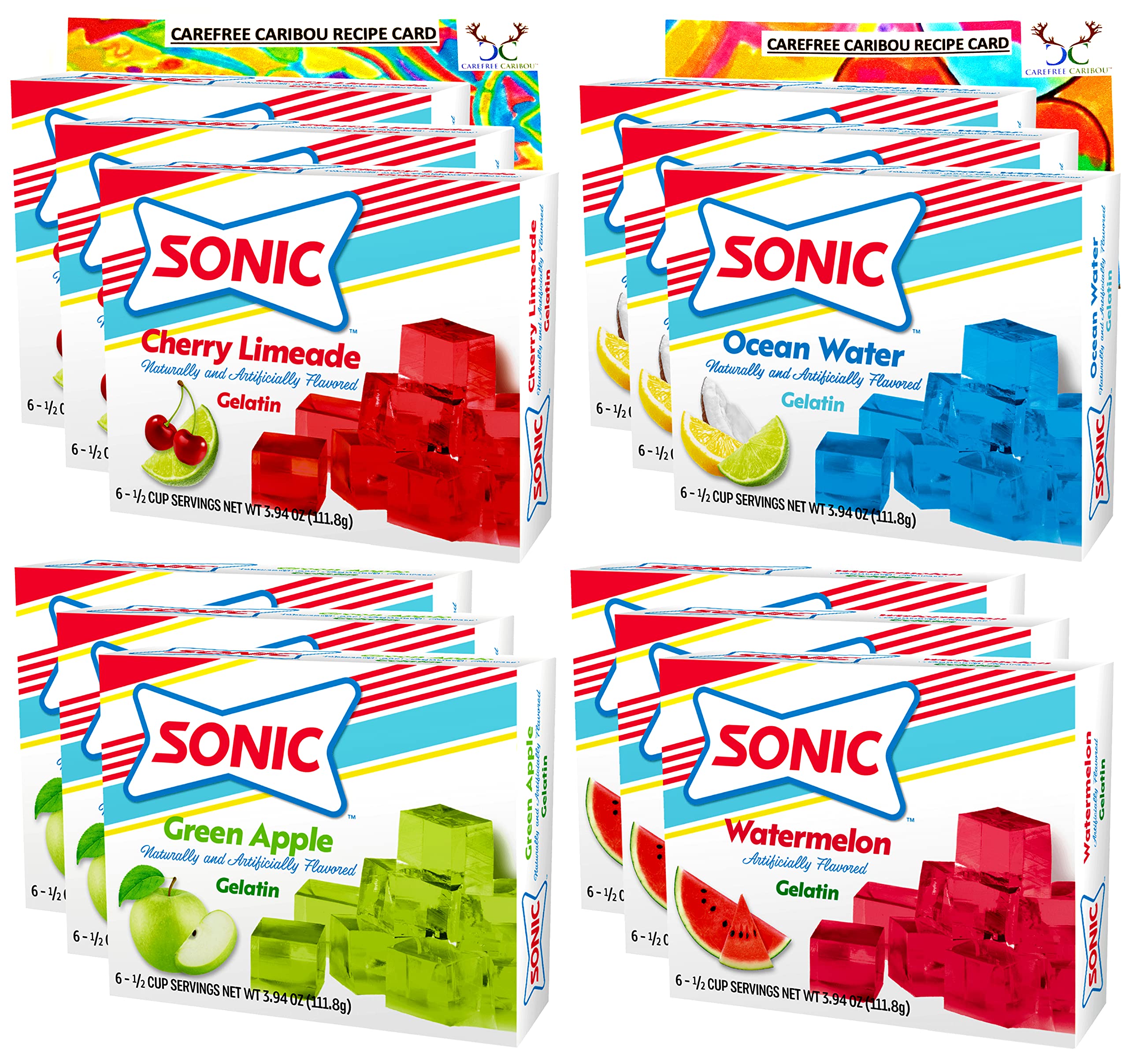 Buy Sonic Gelatin Jello Bundle. Three Boxes of Each Exciting Flavor
