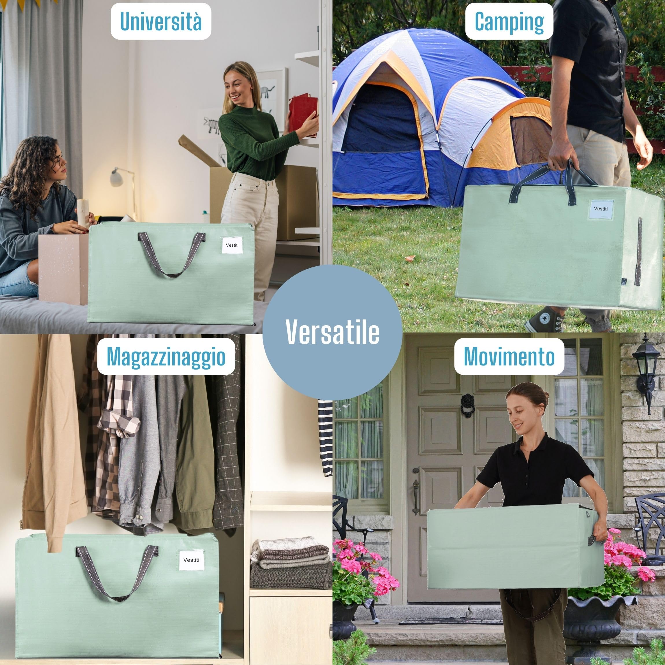 Sacchetti Per Trasloco 120L - 8 Pezzi Impermeabili Con Chiusura Lampo - Trasparenti, Resistenti Per Vestiti E Biancheria - Foto 7