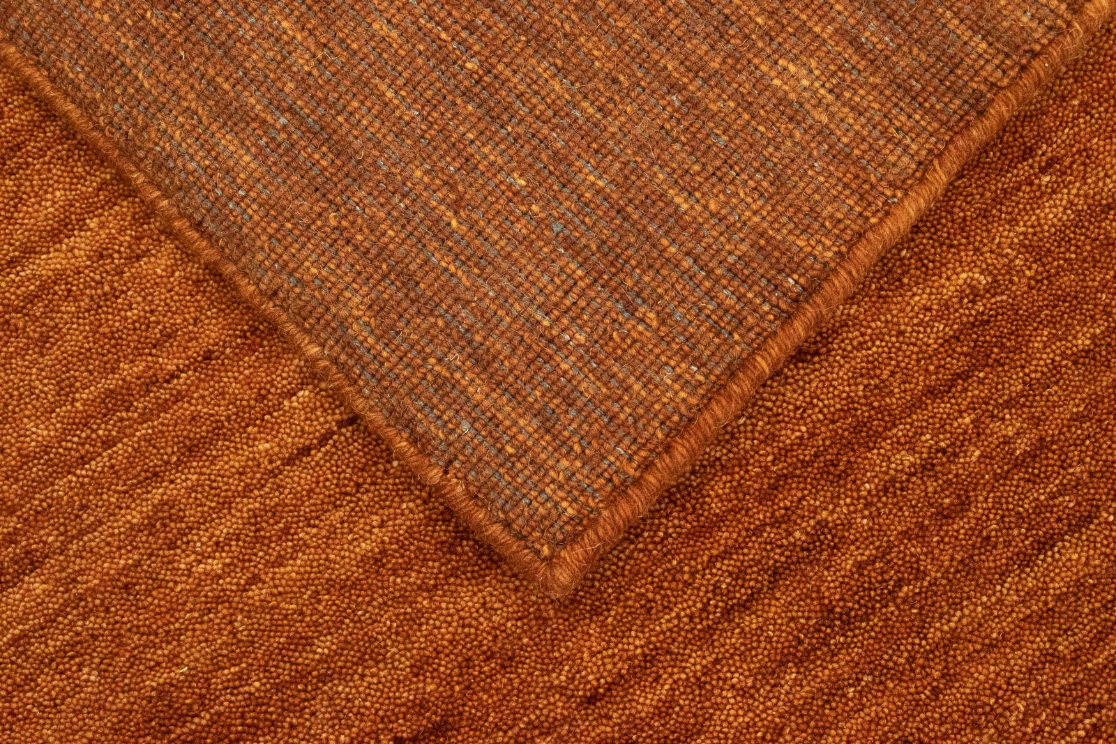 Morgenland Indo Gabbeh Naturals Teppich Handgewebt 100% Schurwolle Einfarbig Dunkelcamel 200 x 80 cm Läufer Flur, Schlafzimmer, Küche