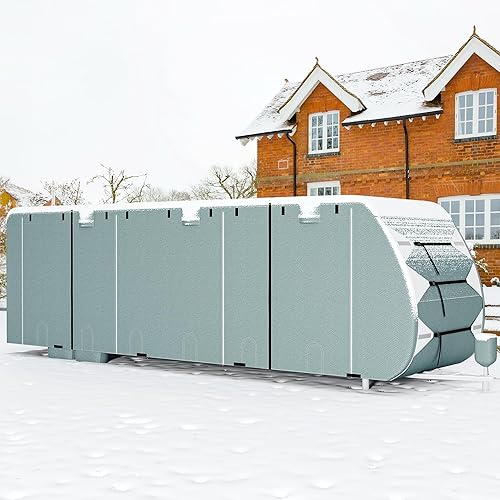 Miniatura 3 de YITAHOME Cubierta de remolque de viaje de 24 a 27 pies, súper gruesa, impermeable, resistente al viento, anti-UV, antidesgarros, cubierta de cámper,