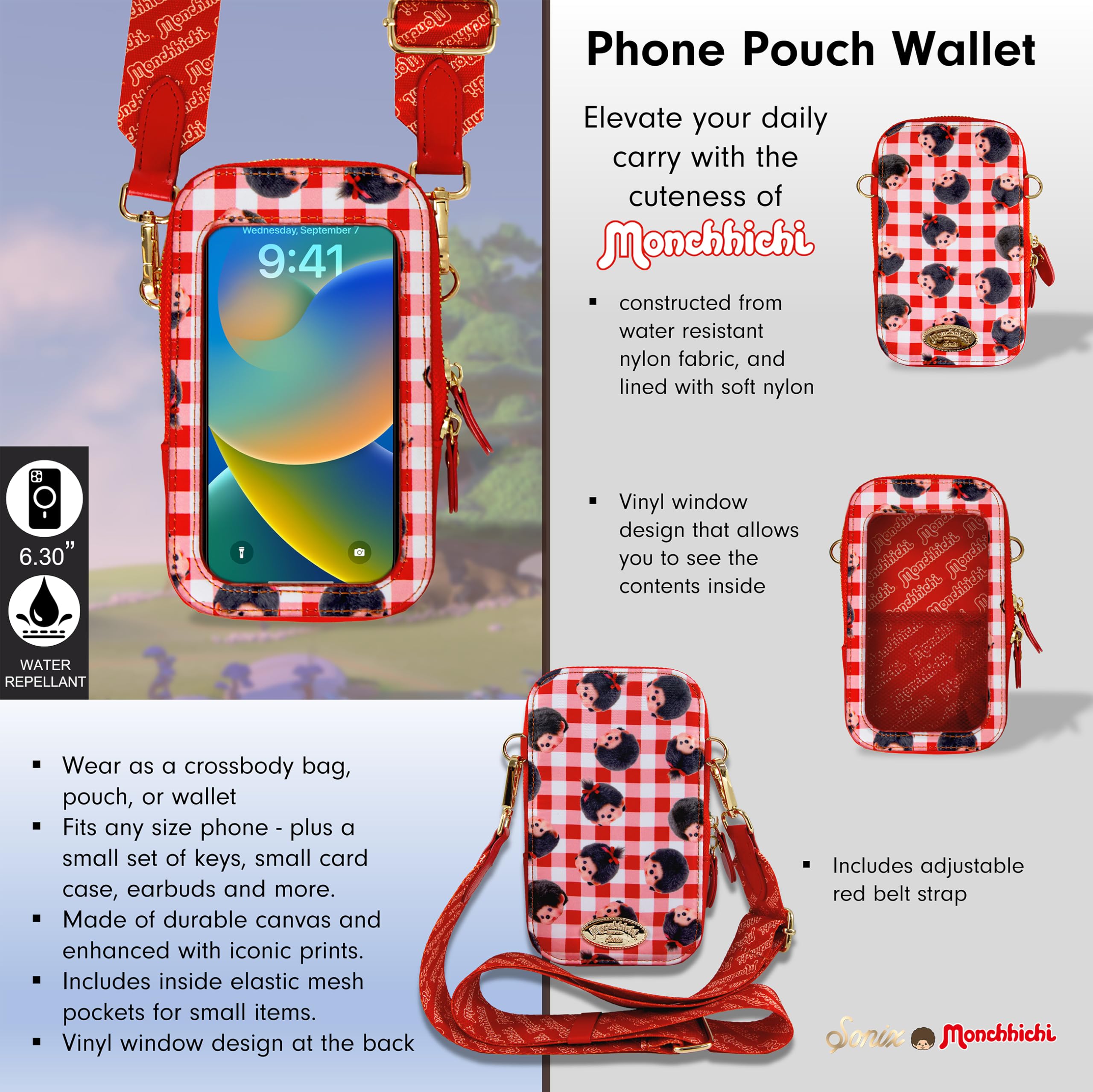 Amazon.com: Sonix x Monchhichi Phone Pouch - Universal Smartphone Travel  Purse and Wallet, Crossbody and Shoulder Bag | Monchhichi Plaid : Clothing,  Shoes & Jewelry