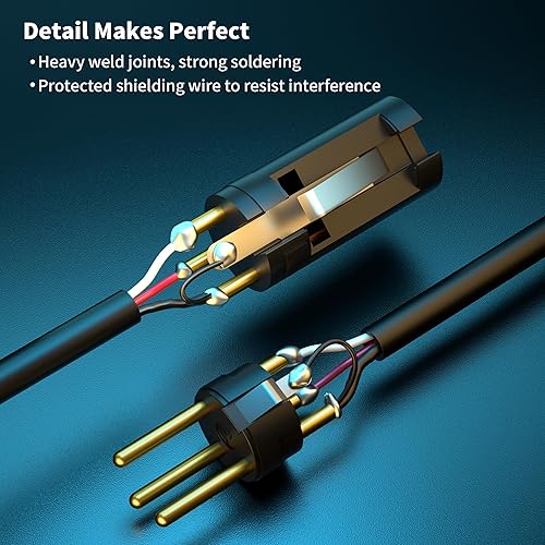 Miniatura 3 de Cables XLR para micrófono de 3 pies, paquete de 2 unidades, Hi-Fi chapado en oro de 3 pines, cable corto equilibrado XLR macho a hembra