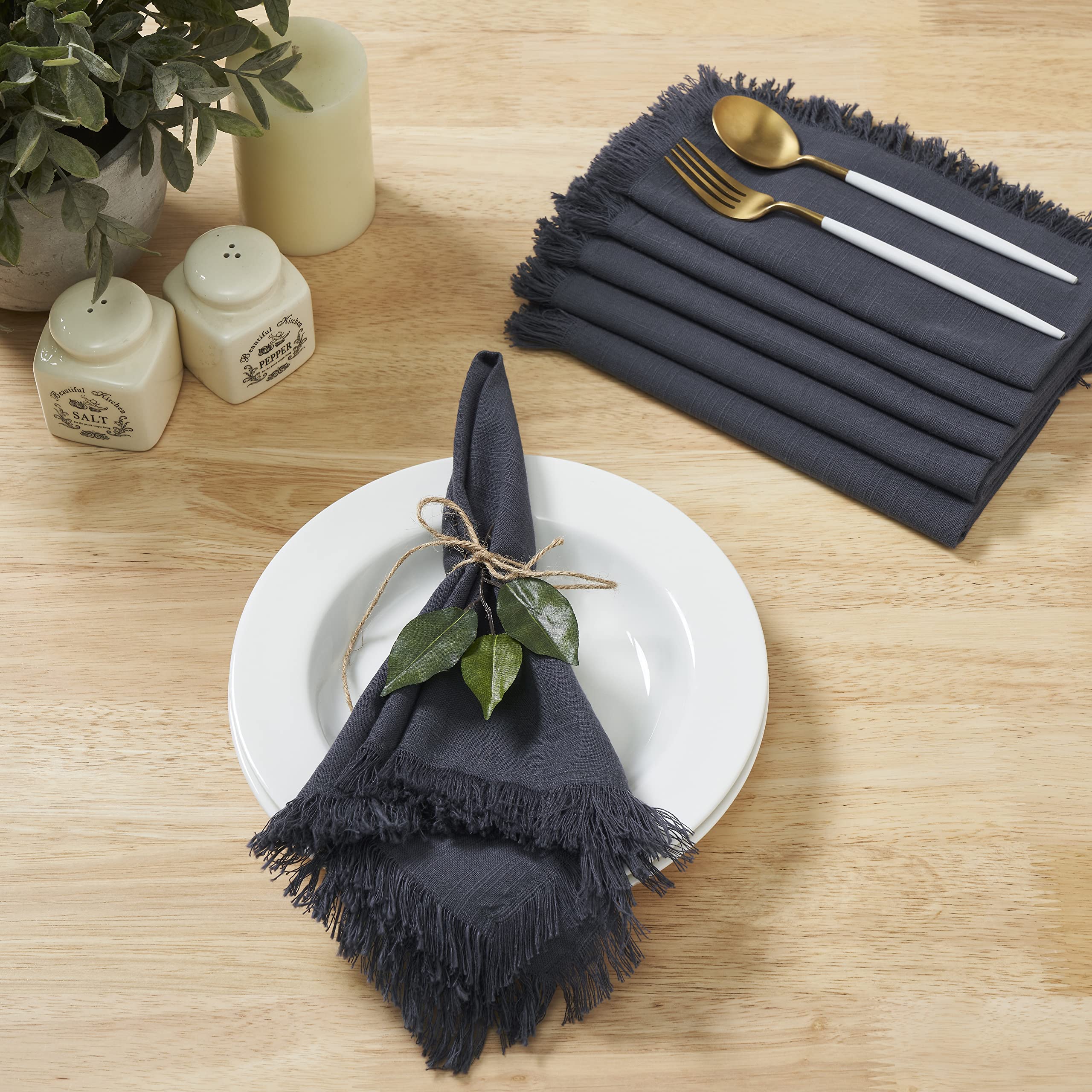 Penguin Home® Set of 4 Cotton Napkin, Charcoal, 40 x 40 cm (Set of 4) - Image 4