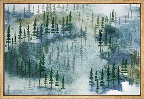 SIGNWIN Lienzo enmarcado para pared, decoración del cuarto del bebé, pinos, impresiones en lienzo para el hogar, decoración para sala de estar,